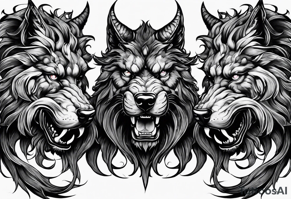 Cerberus greek demon tattoo idea