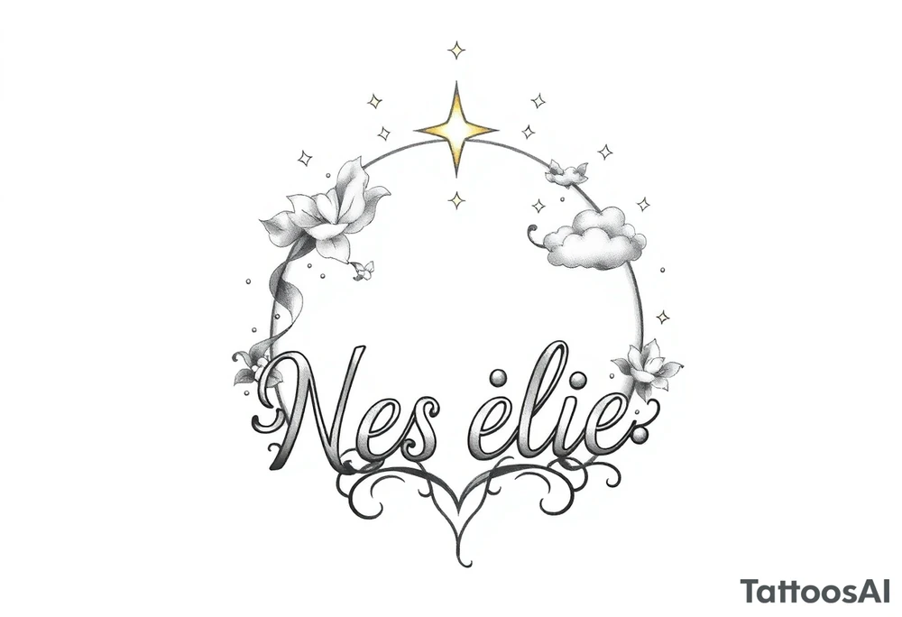 Liviana 
Noélie 
ces noms 
sous un arc en ciel pas fini tattoo idea