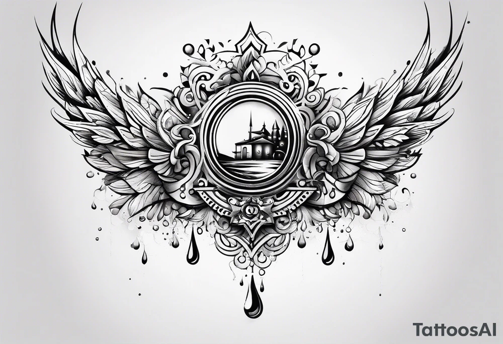 Sprinkler with water drops tattoo idea