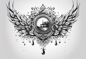 Sprinkler with water drops tattoo idea