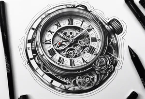 A mechanical watch face tattoo idea