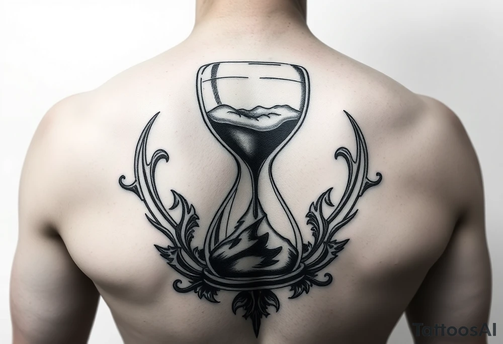timeglass  with computers tattoo idea