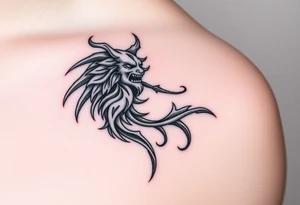 Tribal greek mythology themed tattoo idea