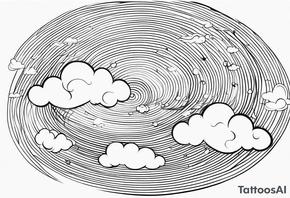 heaven clouds swirl vignette tattoo idea