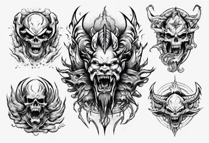 ocean gods thunder aggressive tattoo idea