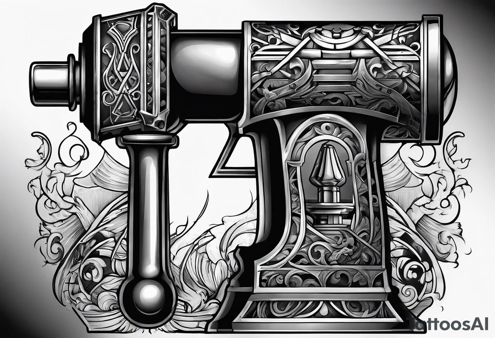 A hammer and anvil tattoo idea