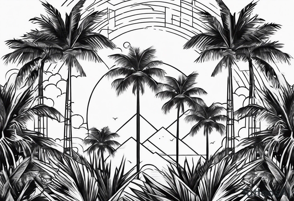 palm trees family orientated tattoo idea