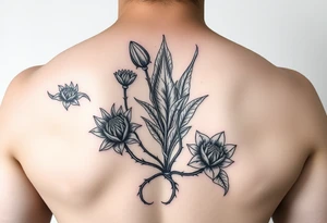 carnivorous plants neck, chest, back, and arm sleeves tattoo idea