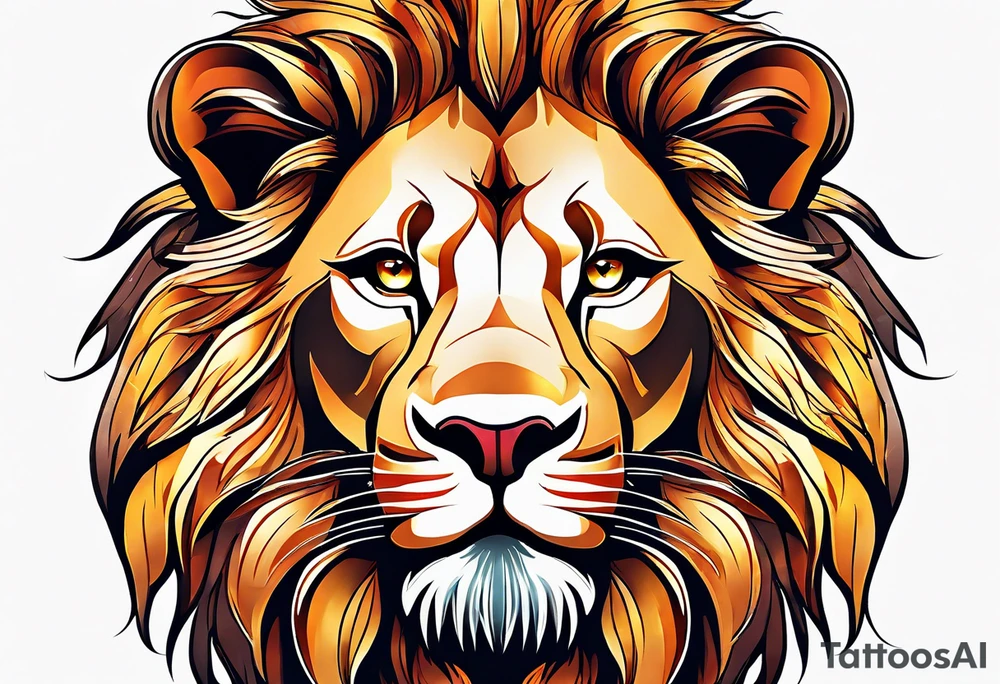 powerful majestic lion, close-up tattoo idea