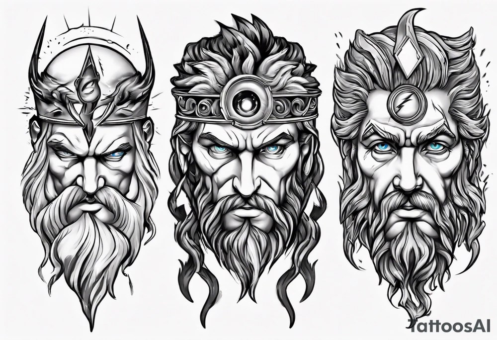 zeus lightnings in eyes tattoo idea