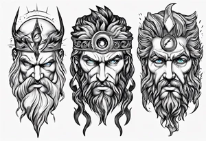 zeus lightnings in eyes tattoo idea
