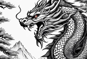 japanese dragon climbing tattoo idea