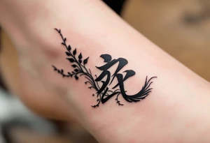 japanese chracters 幸せ 美しい 風 (Kaze) – Wind
Color: Light blue and white, representing movement, freedom, and the natural flow of air. tattoo idea