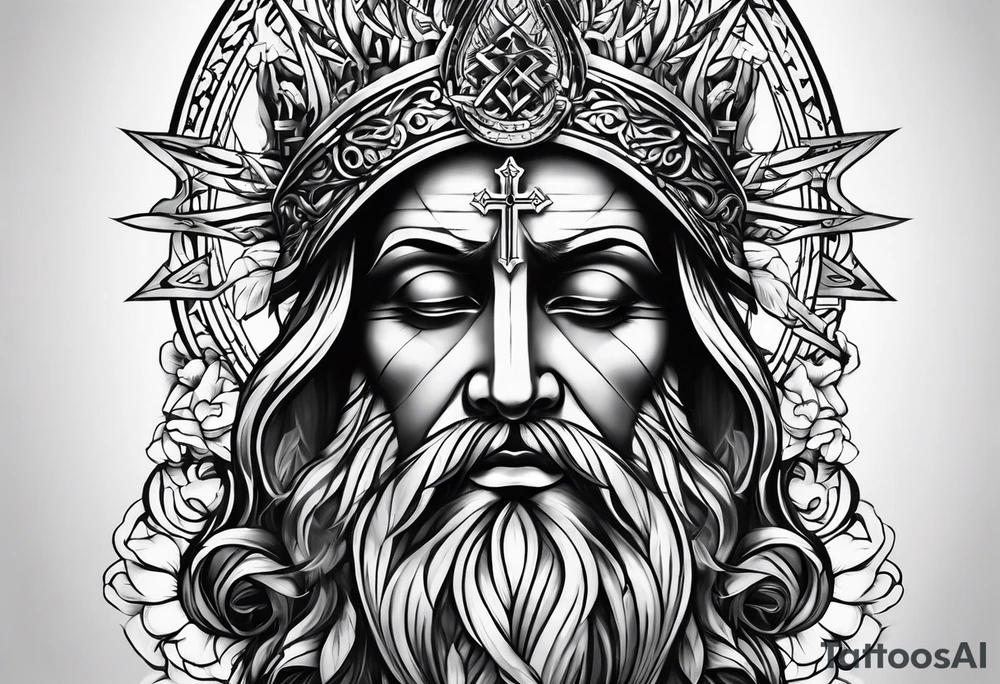 Pain, discipline and catholic religion tattoo idea