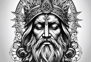 Pain, discipline and catholic religion tattoo idea