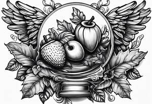 Acorn being carried by angel tattoo idea