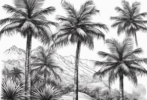 tall solitary quindio wax palm tattoo idea