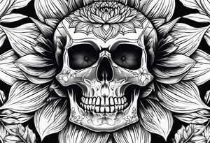 Sunflower, skull,
 mental health tattoo idea