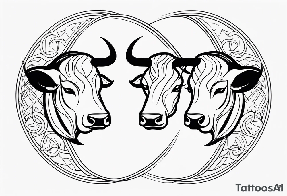 Gemini and taurus symbols intertwined tattoo idea