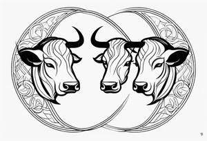 Gemini and taurus symbols intertwined tattoo idea