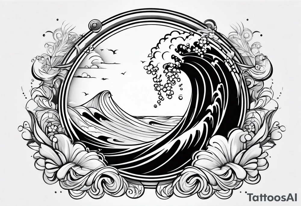 Wave, baby, angel tattoo idea