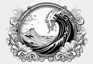 Wave, baby, angel tattoo idea