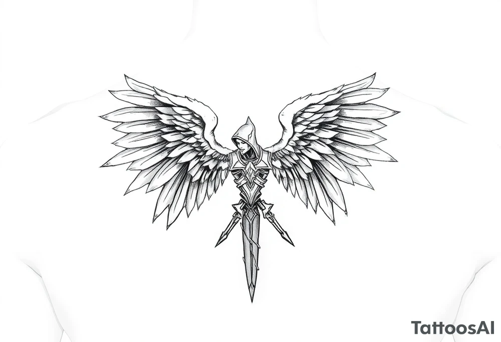 Angel warrior tattoo idea