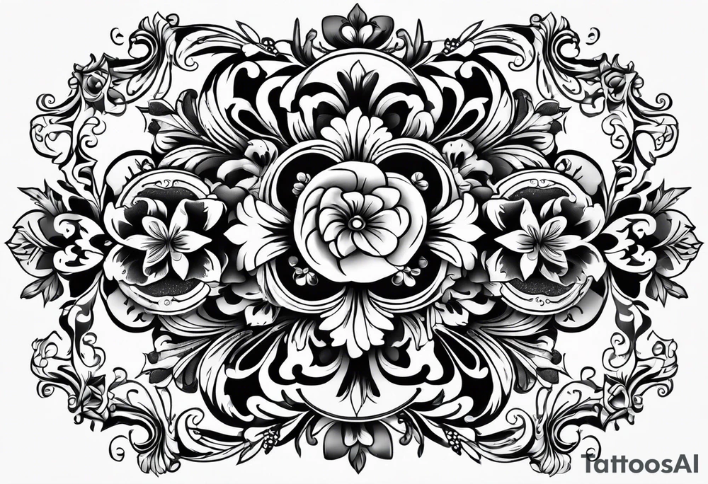 baroque vector across my back tattoo idea