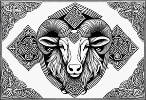 Aries sign and Celtic Cross tattoo idea
