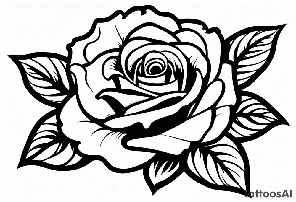 American traditional rose tattoo idea