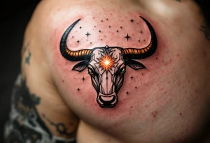 A taurus star constellation of copper fire, Taurus carries the ancient weight of desire and fertility. tattoo idea