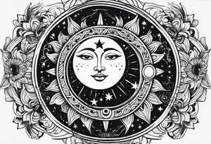 sun and moon tattoo idea