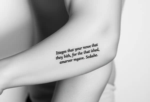 Burning note of a bible scripture tattoo idea