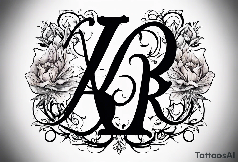 the letters A and R tattoo idea