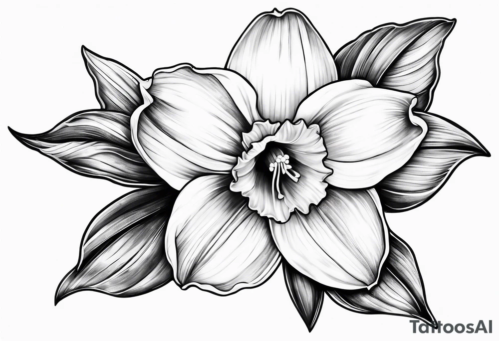 Daffodil birth flower chain tattoo idea