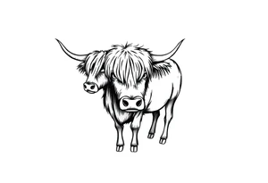 highland cow tattoo idea