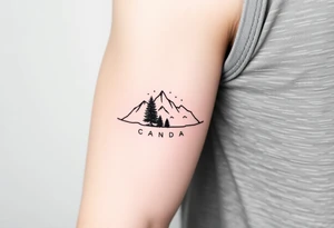 small canadian nature themed on the bicep tattoo idea