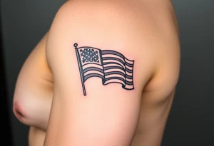 Using thick black lines, create a meaningful patriotic symbol harkening back to the American revolution tattoo idea