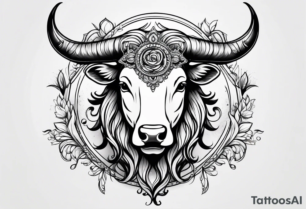 Taurus symbol girly tattoo idea