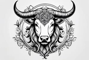 Taurus symbol girly tattoo idea