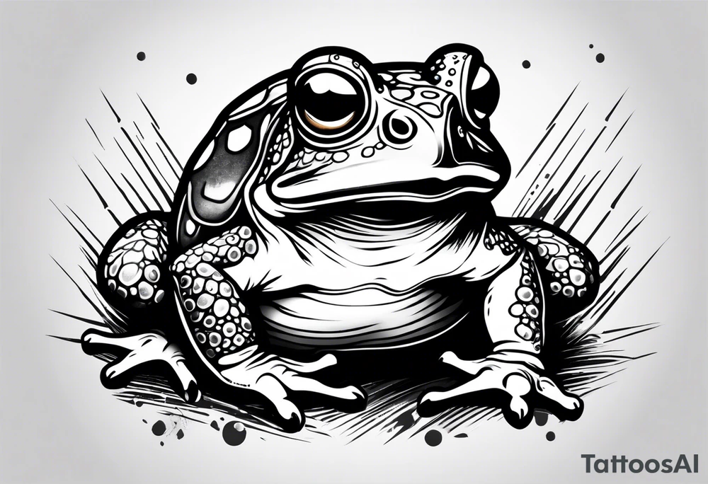 Toad with throwing star weapon tattoo idea