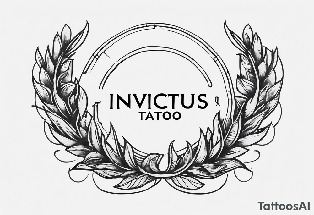 WING, SNAKE, LAUREL WREATH AND THE WORD INVICTUS tattoo idea