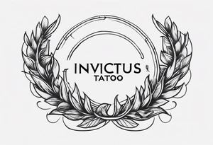 WING, SNAKE, LAUREL WREATH AND THE WORD INVICTUS tattoo idea