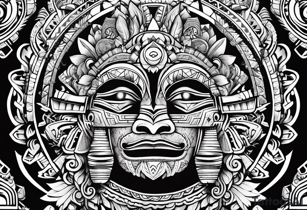 aztec style art tattoo idea