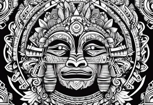 aztec style art tattoo idea