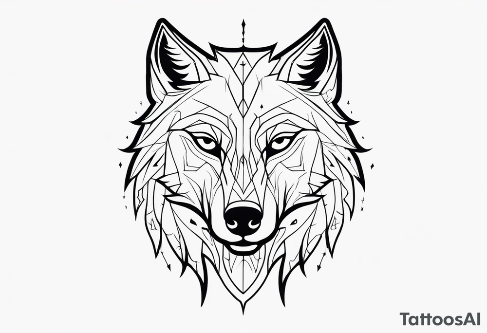 Wolf tattoo with hunter eyes
Looks horror tattoo idea
