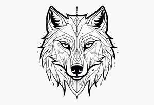 Wolf tattoo with hunter eyes
Looks horror tattoo idea