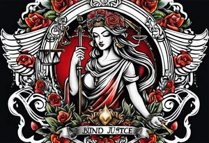 blind justice with a blade tattoo idea