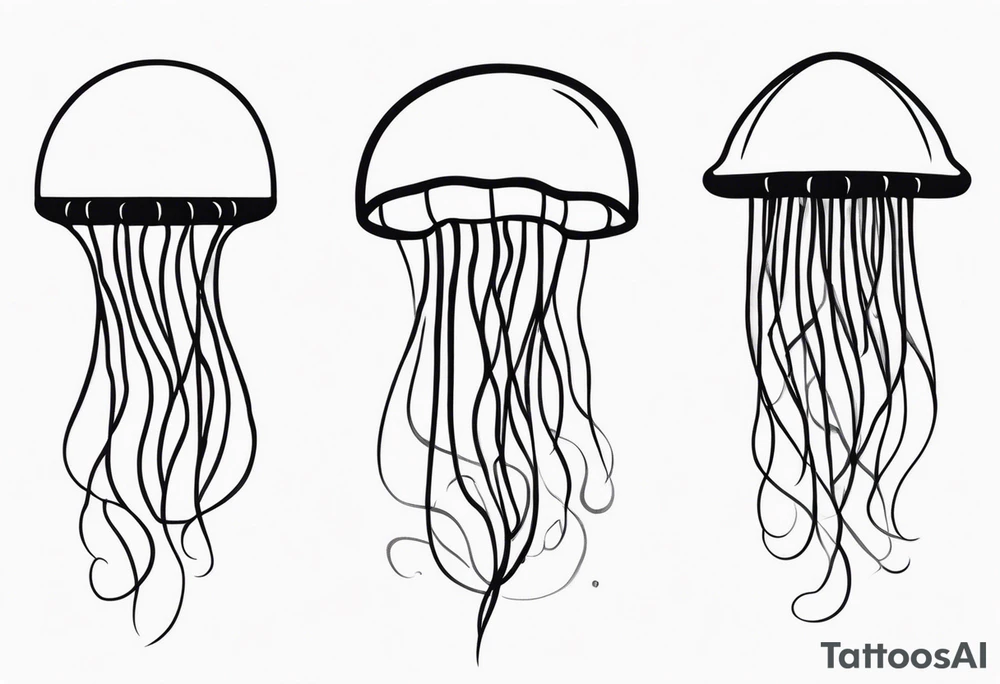 Small jellyfish shaded, minimalist tattoo idea