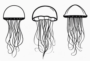 Small jellyfish shaded, minimalist tattoo idea